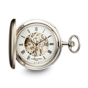 Charles Hubert Satin Chrome Finish Brass Pocket Watch